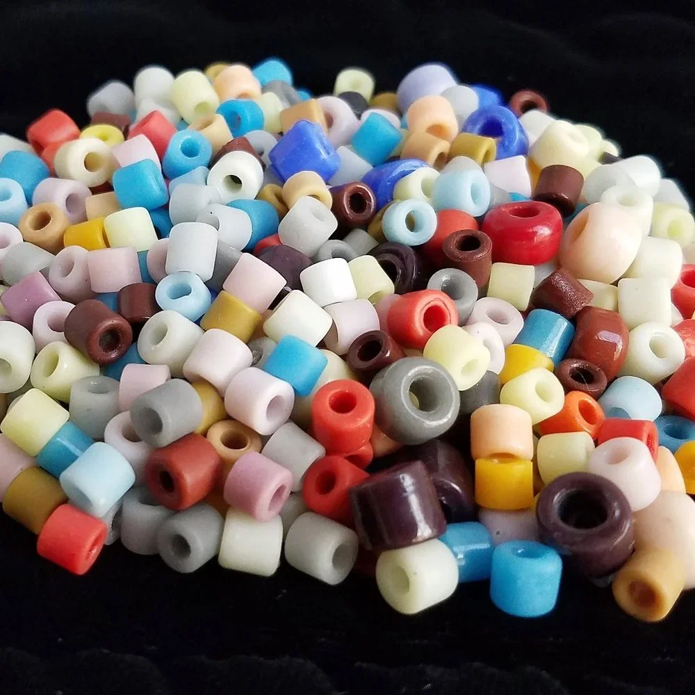 300+ Czech Glass BEADS vintage ASSORTED COLORS Mixed Pony 6 mm & Crow 9 mm